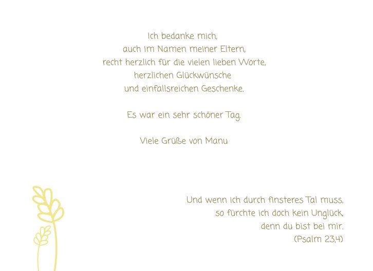 Ansicht 5 - Kommunion Dankeskarte Gräser