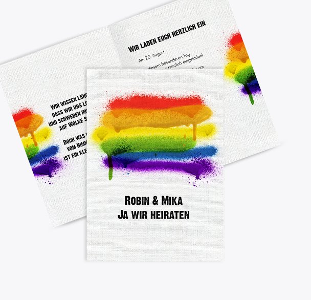 Hochzeit Einladung Regenbogenliebe