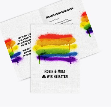 Hochzeit Einladung Regenbogenliebe