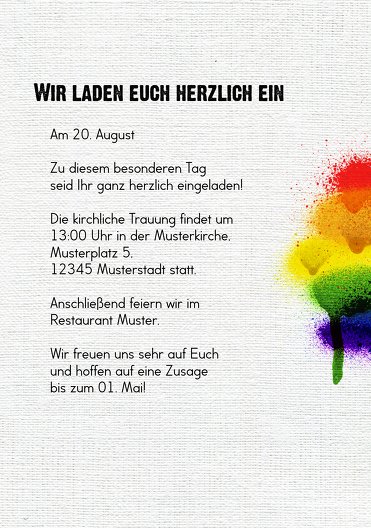 Ansicht 5 - Hochzeit Einladung Regenbogenliebe