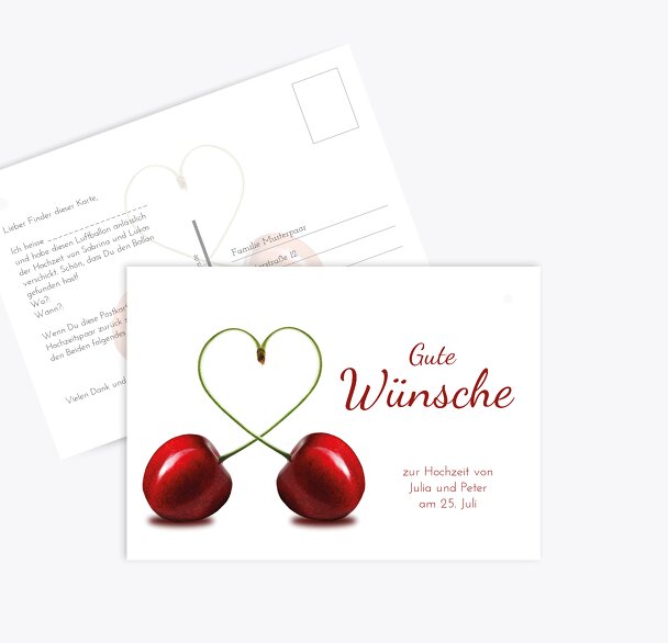 Hochzeit Ballonkarte Kirsche