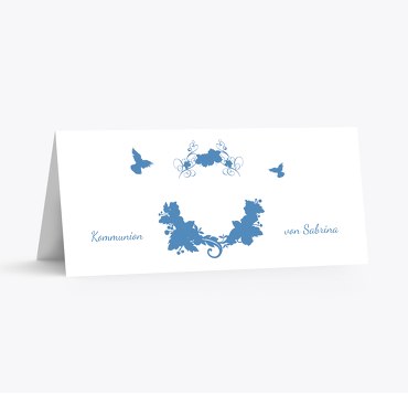 Tischkarte Kommunion Vogel