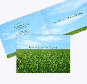 Einladung Sommerfest saftiger Rasen