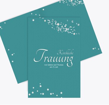 Hochzeit Kirchenheft Umschlag romantic flower