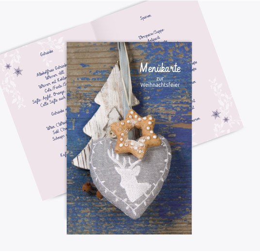 Menükarte Deko Blau 148x210mm