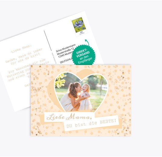 Muttertagskarte Konfettiherz Weiß 148x105mm