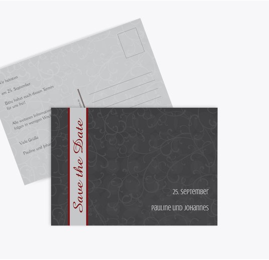 Save-the-Date Für immer Grau 148x105mm