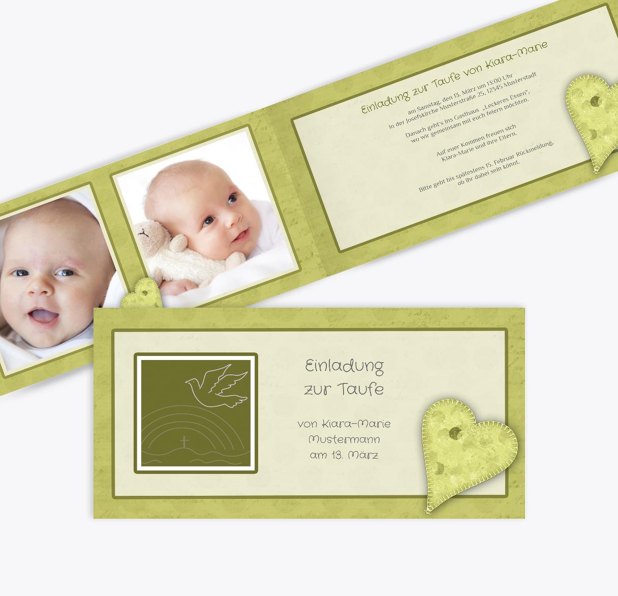 Taufkarte Bubblehearts selbst gestalten!