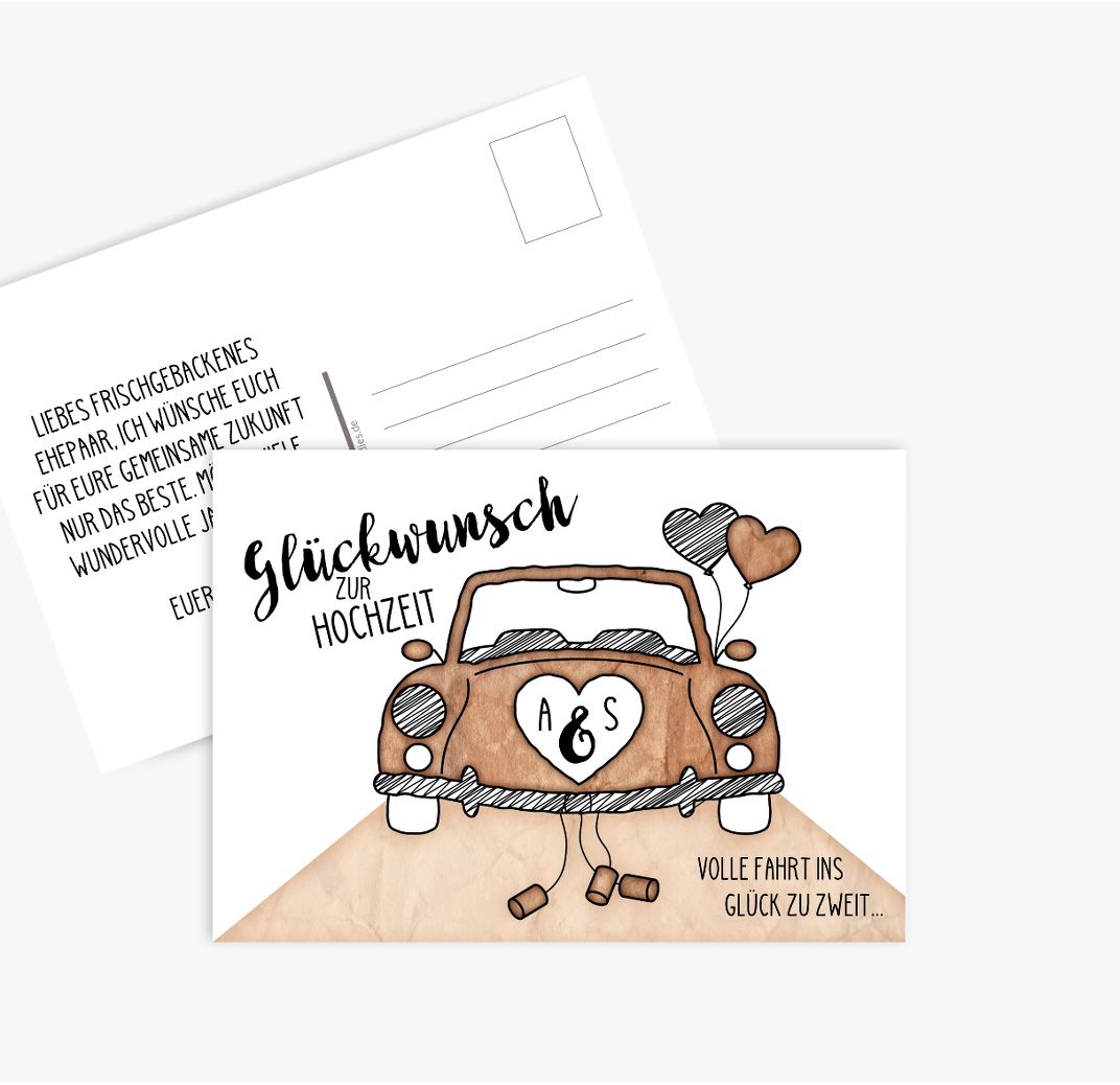 Glückwunschkarten Hochzeit selbst gestalten » Postdirektversand