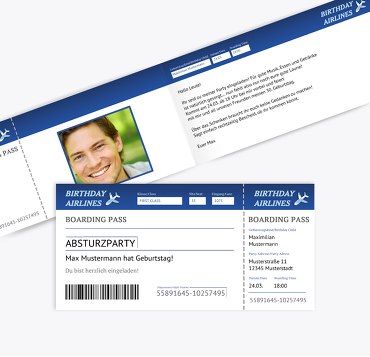 Geburtstagseinladung Absturzparty Foto