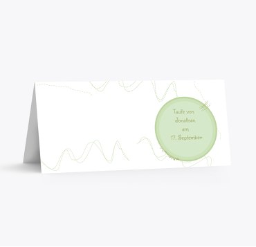 Taufe Tischkarte Stickmuster