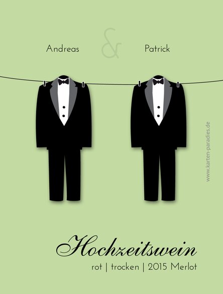 Ansicht 2 - Hochzeit Flaschenetikett suits