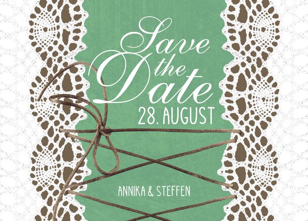 Ansicht 2 - Save-the-Date Vintage Schleife