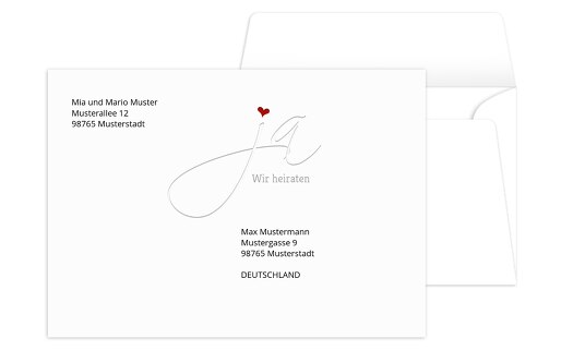 Umschlag Traumhochzeit Schwarz 161x114mm