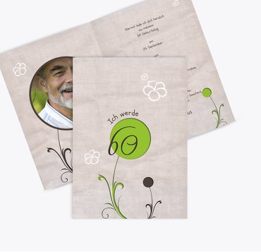 Geburtstagskarte Fantasyflower 60 Foto