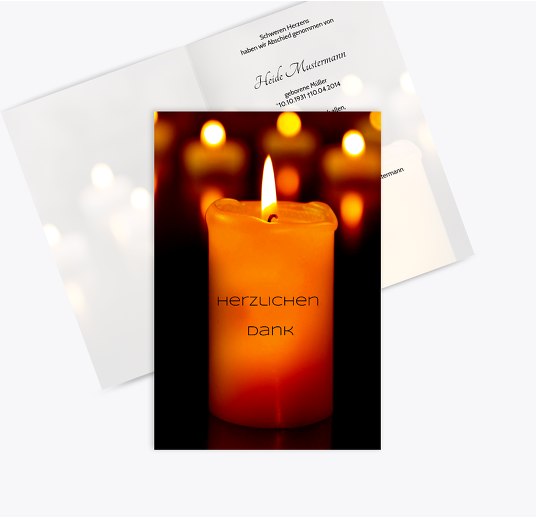 Dankeskarte Kerzenlichter Rot 114x170mm