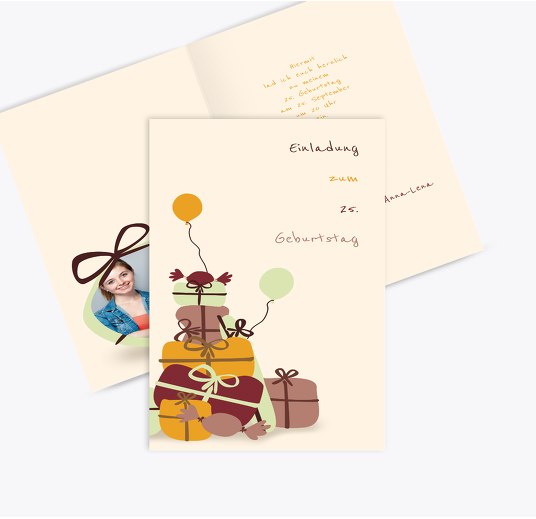 Einladungskarte giftmountain Foto Sonnengelb 105x148mm