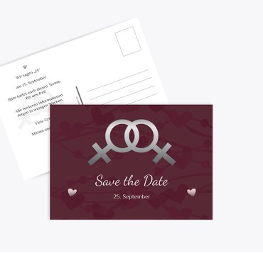 Save-the-Date Im Zeichen der Liebe - Frauen