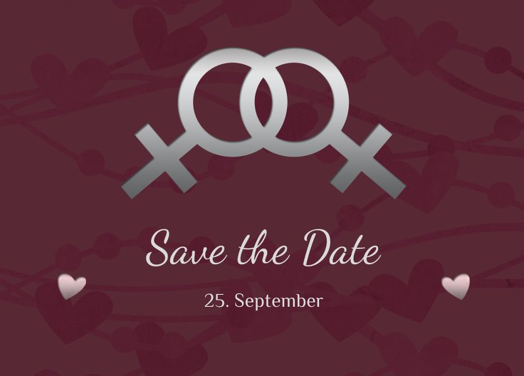 Ansicht 2 - Save-the-Date Im Zeichen der Liebe - Frauen