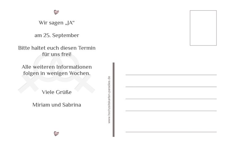 Ansicht 3 - Save-the-Date Im Zeichen der Liebe - Frauen