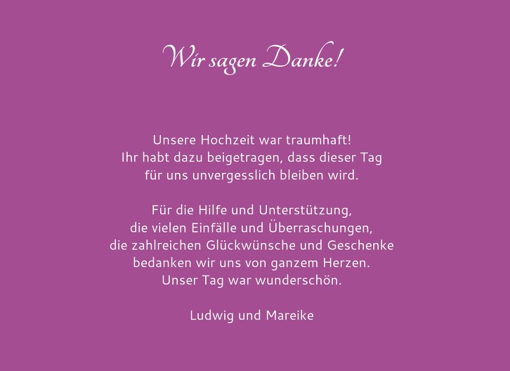 Ansicht 7 - Hochzeit Dankeskarte Eheglück