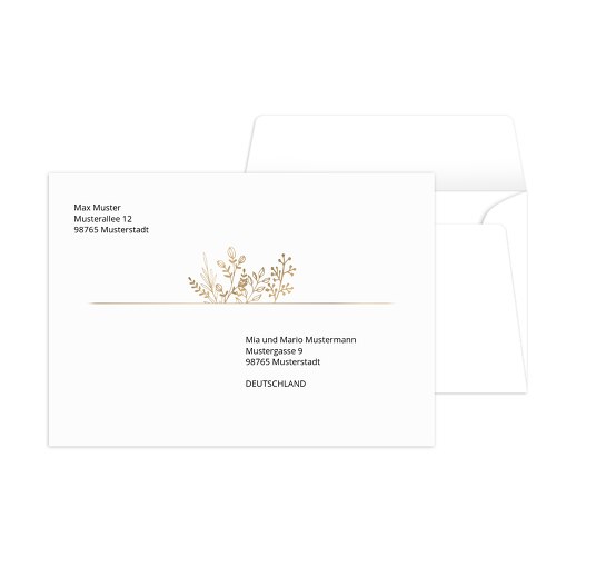 Umschlag Goldblüte BeigeOrange 161x114mm