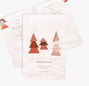 Menükarte Schnipselbäume