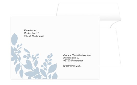 Umschlag Blauregen HellgrauBlau 161x114mm