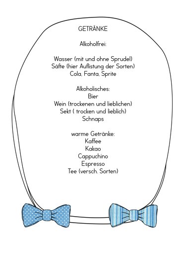 Ansicht 4 - Hochzeit Menükarte Fliegen