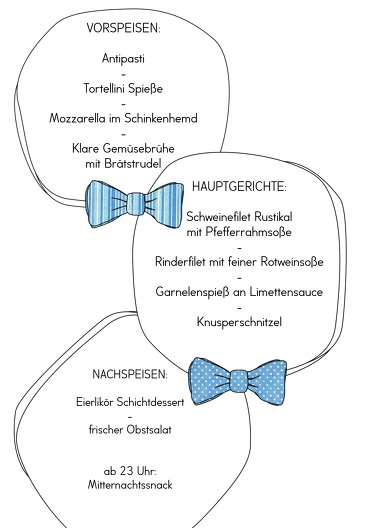 Ansicht 5 - Hochzeit Menükarte Fliegen