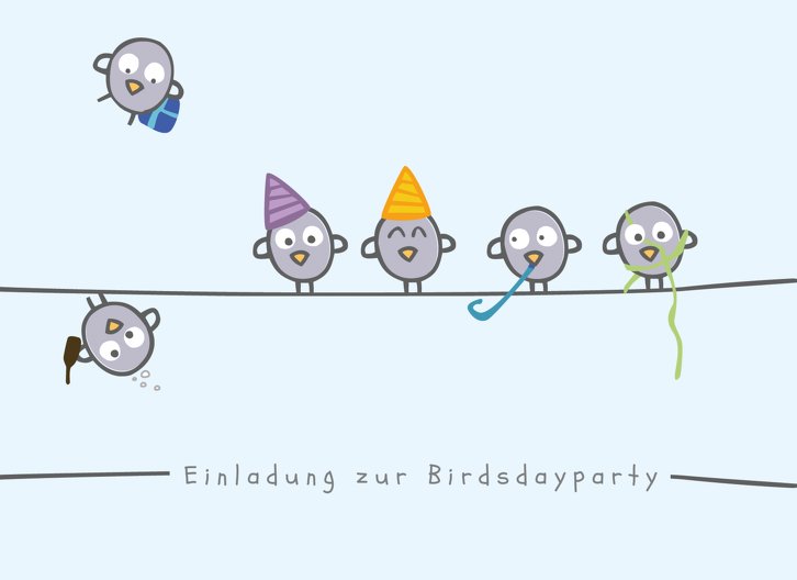 Ansicht 3 - Karten zum Geburtstag Vogelparty Foto