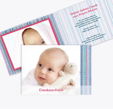 Tauf Dankeskarte zarter Farbklang