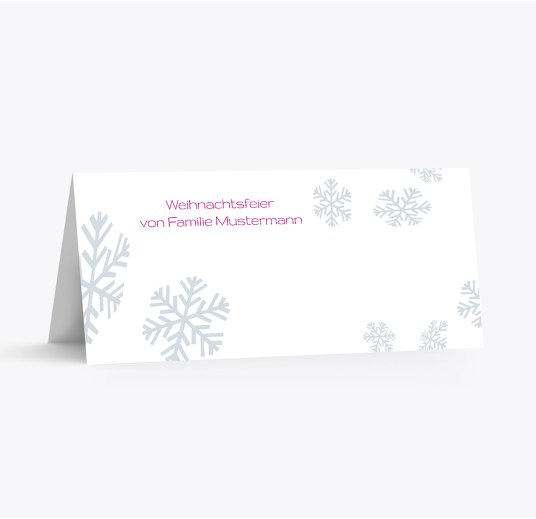 Tischkarte Schneesturm Pink 100x44mm