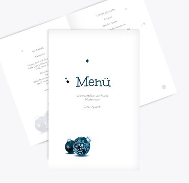 Menükarte Weihnachtskugeln