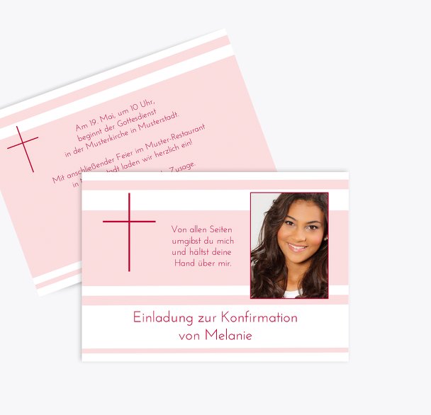 Einladungskarte zur Konfirmation Kreuz