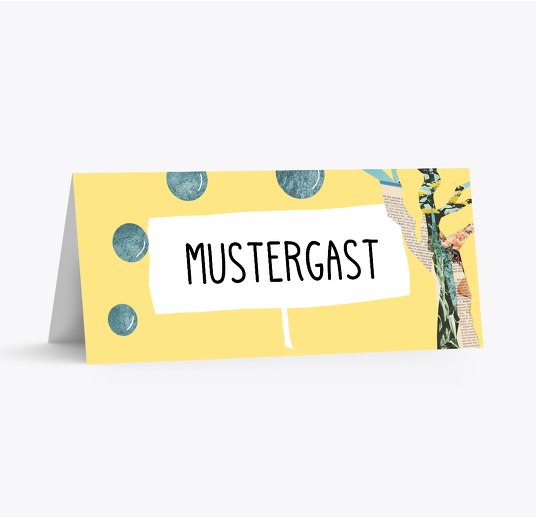 Kommunion Tischkarten Modern SoftGelbOrange 100x44mm