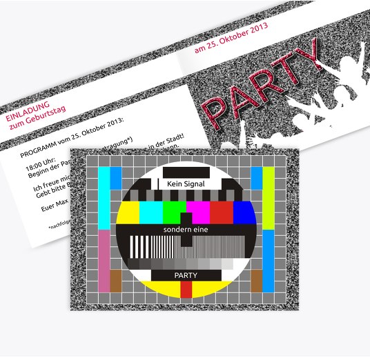 Einladungskarte Testbild Rot 148x105mm