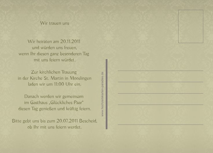 Ansicht 3 - Save-the-Date Eheversprechen