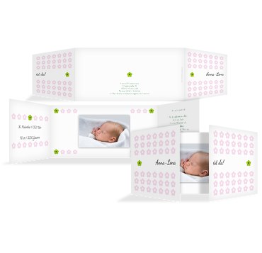 Babykarte Blumentapete