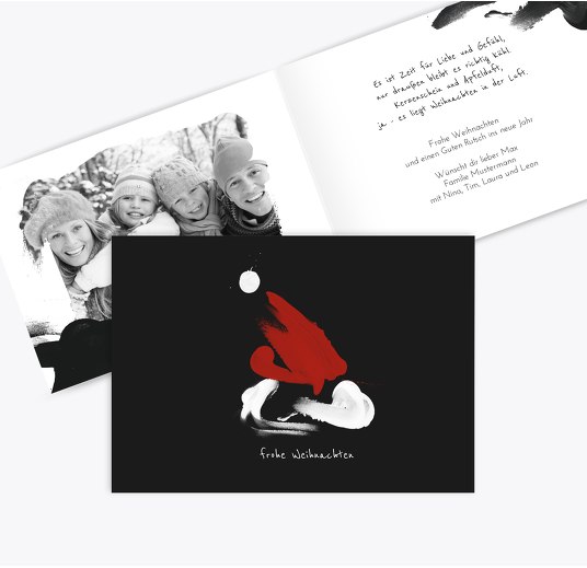 Foto Grußkarte Weihnachten Farbenmütze Schwarz 148x105mm