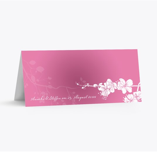 Hochzeit Tischkarte Cherry Blossom Pinkrosa 100x44mm