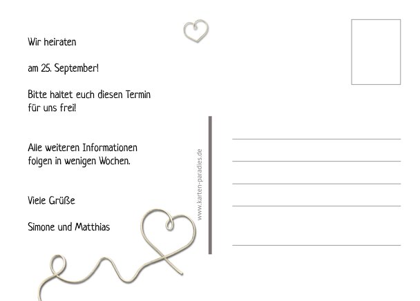 Ansicht 3 - Hochzeit Save-the-Date erfüllte Liebe