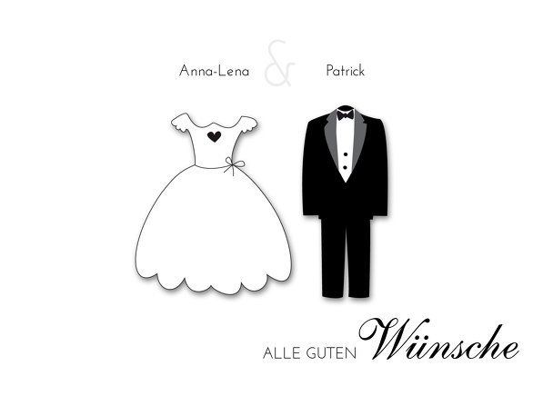 Ansicht 2 - Hochzeit Ballonkarte dress and suit