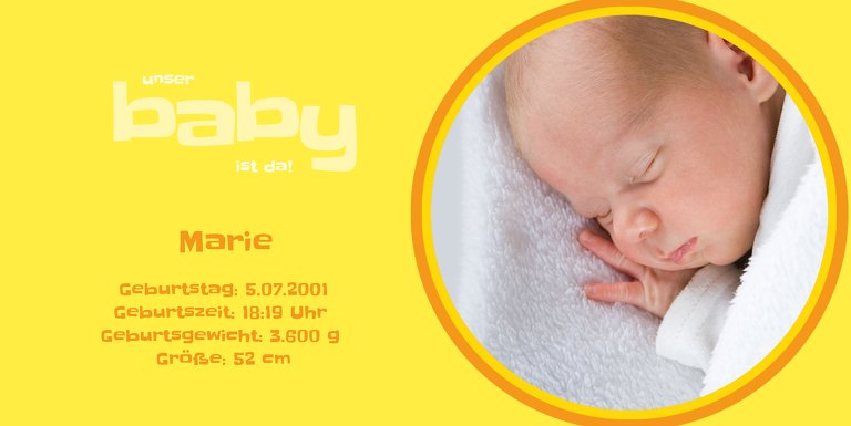 Ansicht 4 - Geburtskarte Baby