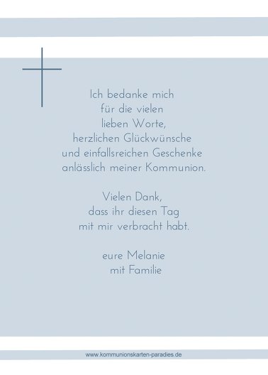 Ansicht 3 - Kommunion Dankeskarte Kreuz