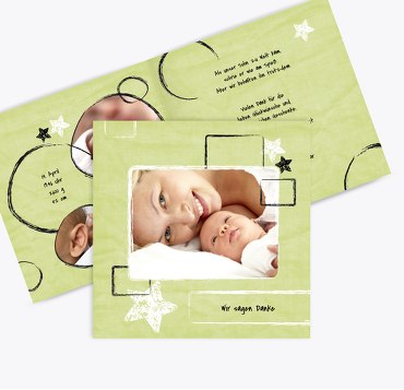 Dankeskarte zur Geburt Kreidepapier