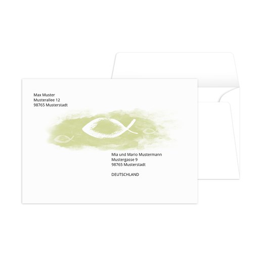 Umschlag Aquarelltraum PastellHellGrün 161x114mm