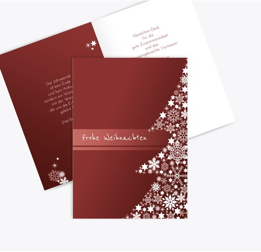 Grußkarte Sternenbaum Dunkelrotbraun 105x148mm