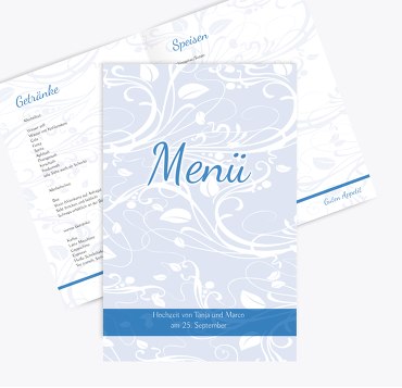 Hochzeit Menükarte Blättertraum