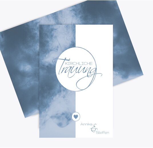 Hochzeit Kirchenheftumschlag Sanft MattBlau 148x210mm